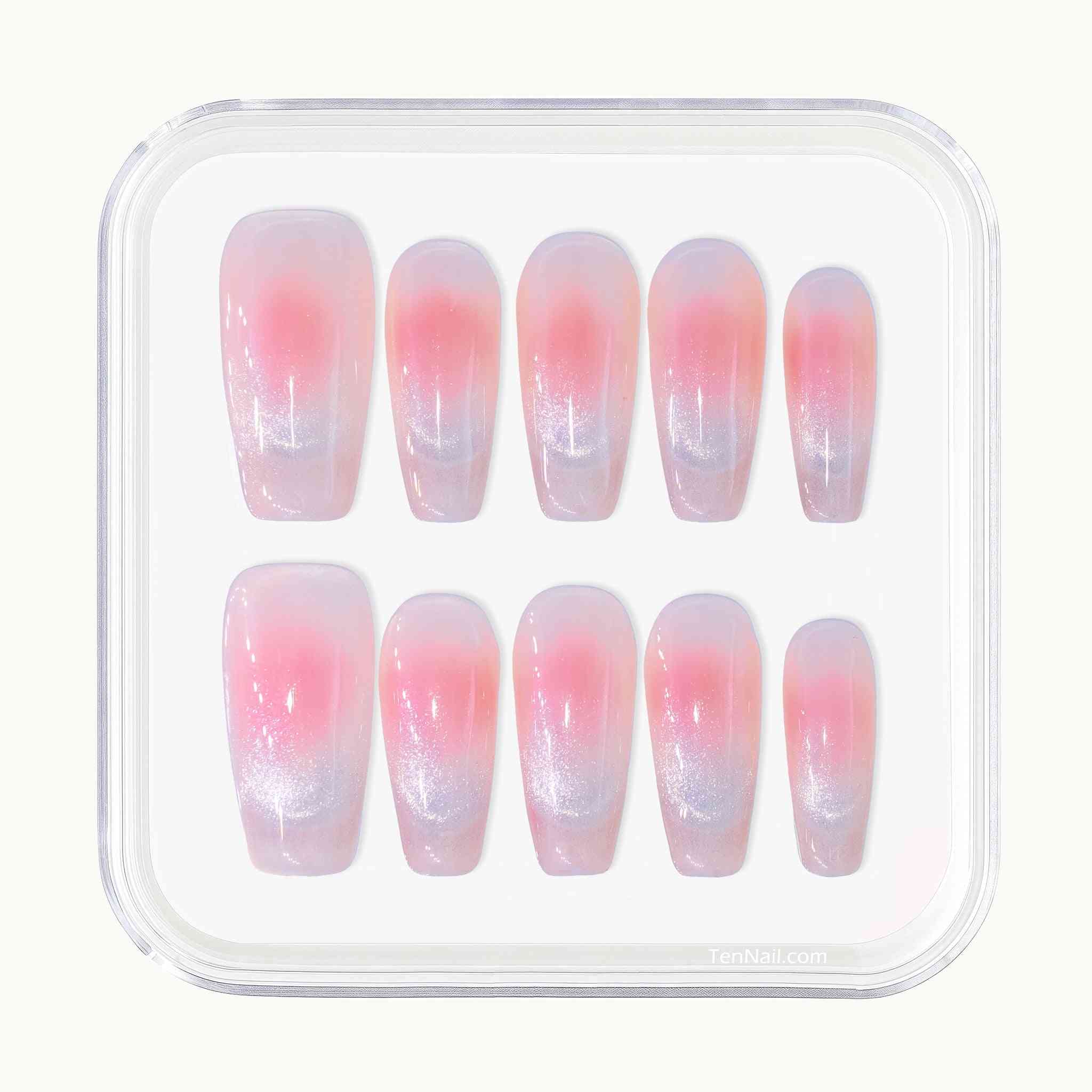 Blush Cat Eye reusable Press on nails by Tennail